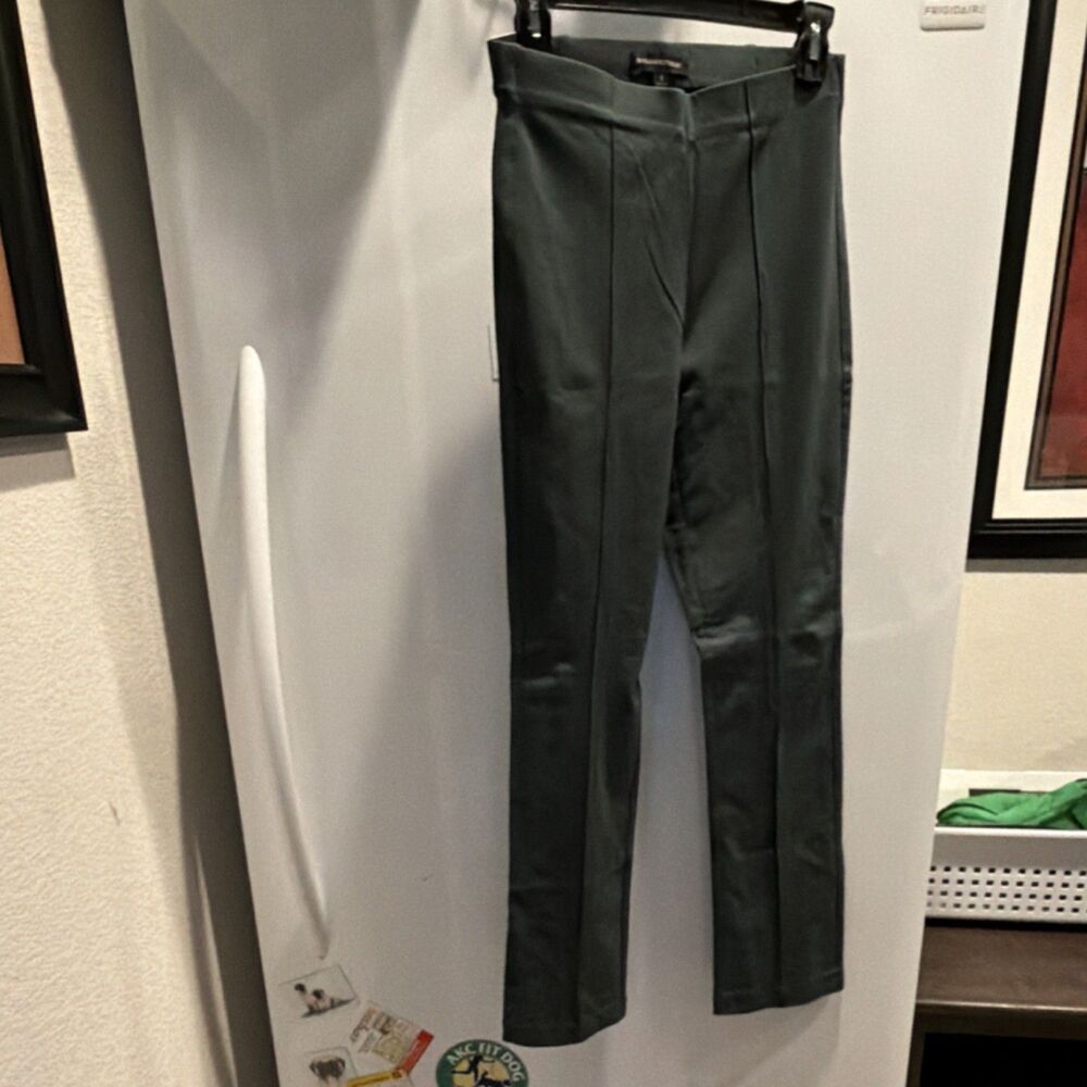 Banana Republic Ponte Green Women's Pants Solid Straight Dress SIZE SMALL